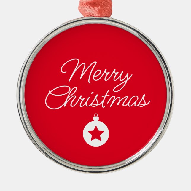 Happy New Year Merry Christmas Holiday Season Ornament Aus Metall (Vorne)