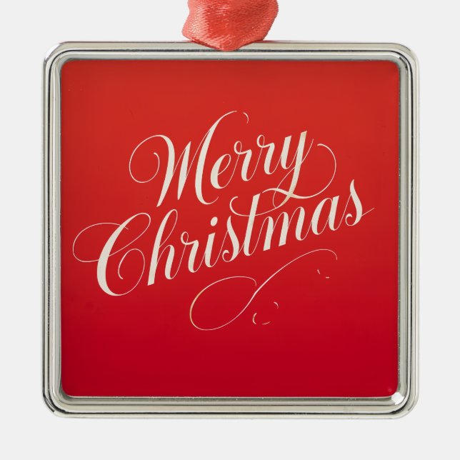 Happy New Year Merry Christmas Holiday Season Ornament Aus Metall (Vorne)