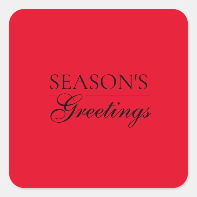 Happy New Year Merry Christmas Holiday Season Quadratischer Aufkleber (Vorderseite)