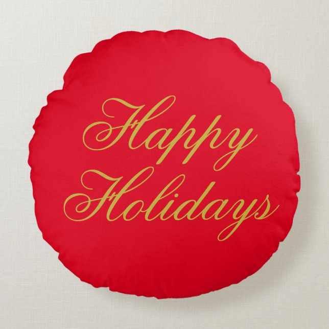 Happy New Year Merry Christmas Holiday Season Rundes Kissen (Vorderseite)