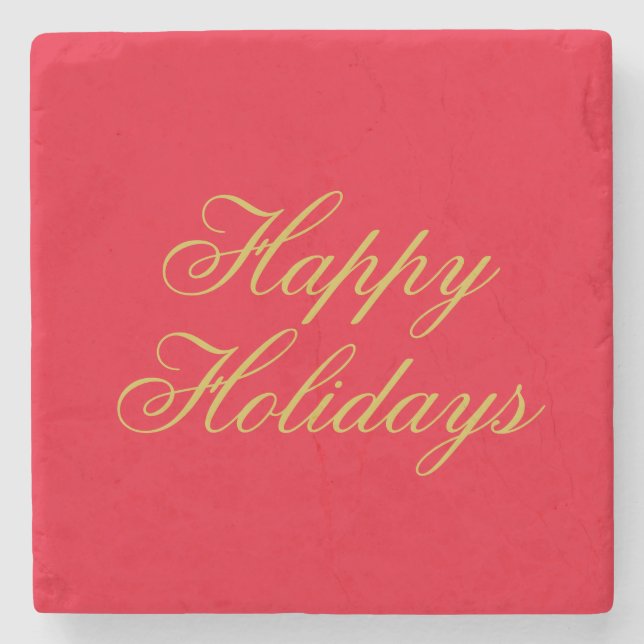 Happy New Year Merry Christmas Holiday Season Steinuntersetzer (Vorderseite)