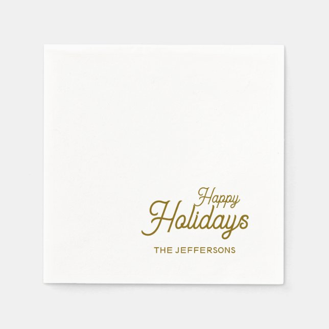 Happy New Year Merry Christmas Seasonal Family Serviette (Vorderseite)