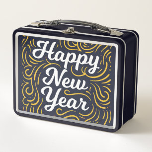 Happy New Year Metall Brotdose