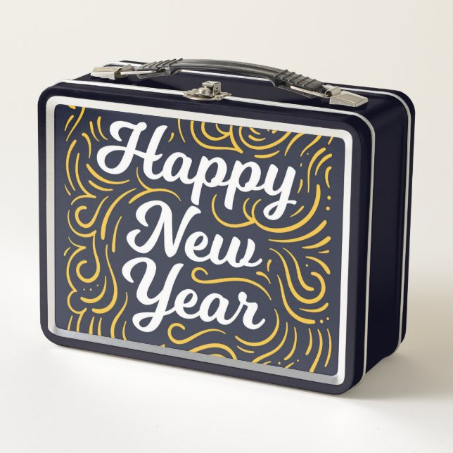 Happy New Year Metall Brotdose (Vorderseite)
