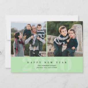Happy New Year   Minimal 2 Foto New Years Card Feiertagskarte