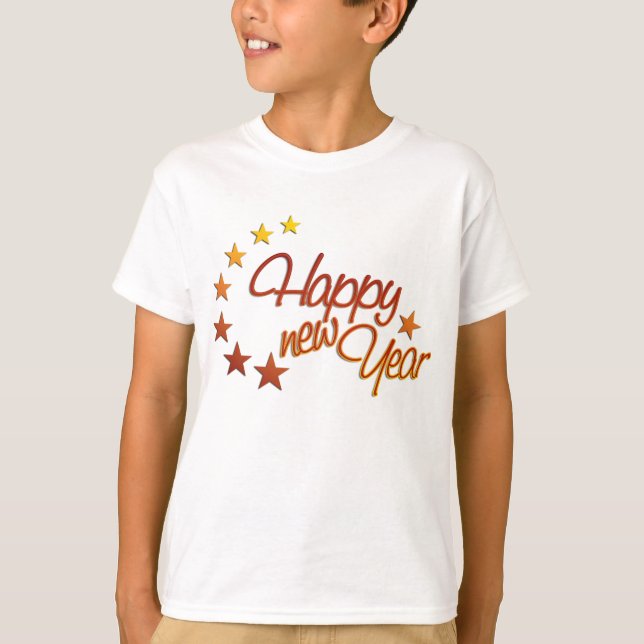 Happy New Year mit Starlight T-Shirt (Vorderseite)