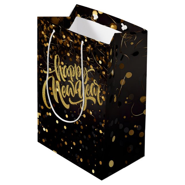 Happy New Year Mittlere Geschenktüte (Rückseite Schrägansicht)
