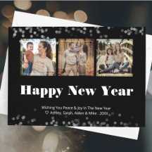 Happy New Year Modern Foto Card