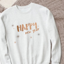 Happy New Year Modern Rose Gold Typografie