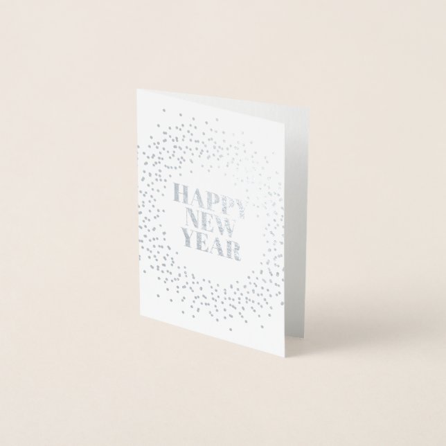 Happy New Year Modern Sparkler Folienkarte (Vorderseite)
