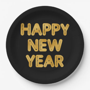 Happy New Year Modern Typografy Pappteller