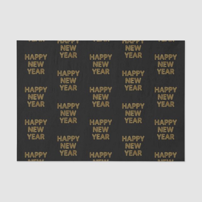 Happy New Year Modern Typografy Seidenpapier (Vorderseite)