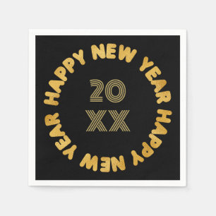 Happy New Year Modern Typografy Serviette