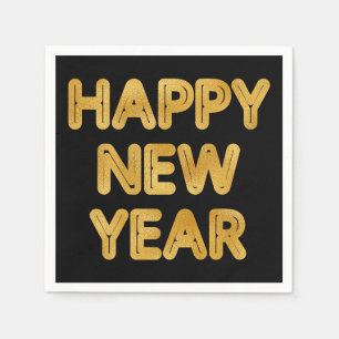 Happy New Year Modern Typografy Serviette