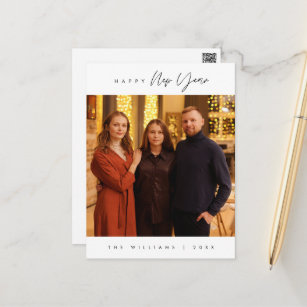 Happy New Year, Modernes Grußfamilien Foto Postkarte