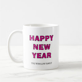 Happy New Year Mug Personalized Family Name custom Kaffeetasse