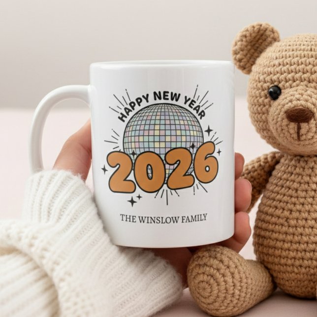 Happy New Year Mug Personalized Family Name custom Kaffeetasse (Von Creator hochgeladen)