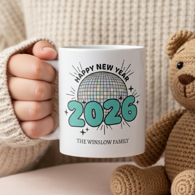 Happy New Year Mug Personalized Family Name custom Kaffeetasse (Von Creator hochgeladen)