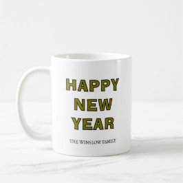 Happy New Year Mug Personalized Family Name custom Kaffeetasse