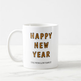 Happy New Year Mug Personalized Family Name custom Kaffeetasse
