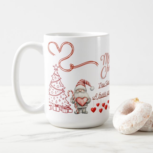 Happy New Year Mug – Premium Celebration Design Kaffeetasse (Mit Donut)