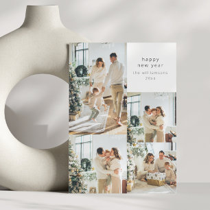Happy New Year Multi Foto Collage Custom Message Feiertagskarte
