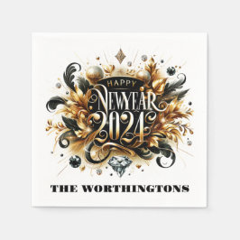 Happy New Year Napkins Serviette