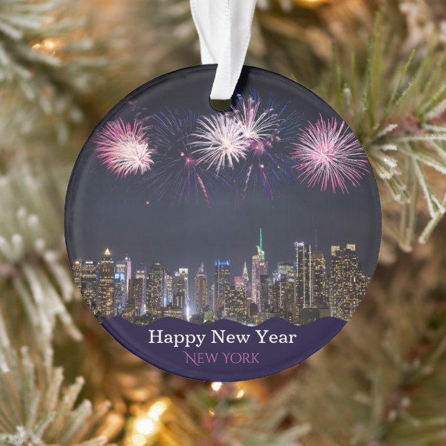 Happy New Year New York Customizable Ornament  (Baum)