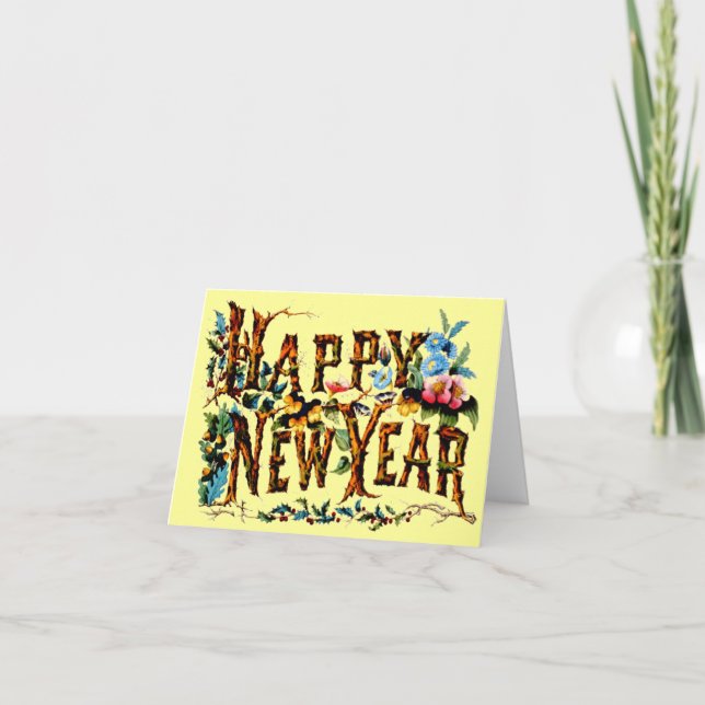 Happy New Year Note Card Feiertagskarte (Vorderseite)