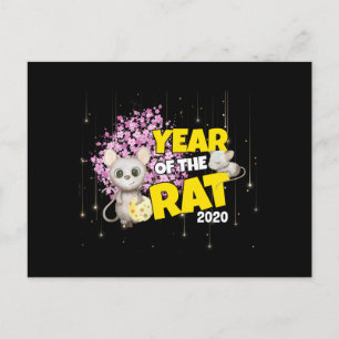 Happy New Year of the Rat 2020 - Cheese Art Postkarte