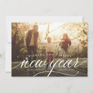 Happy New Year One Foto elegant Feiertagskarte