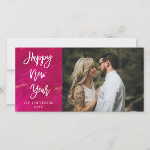 Happy New year Painted Bright Script Foto Feiertagskarte