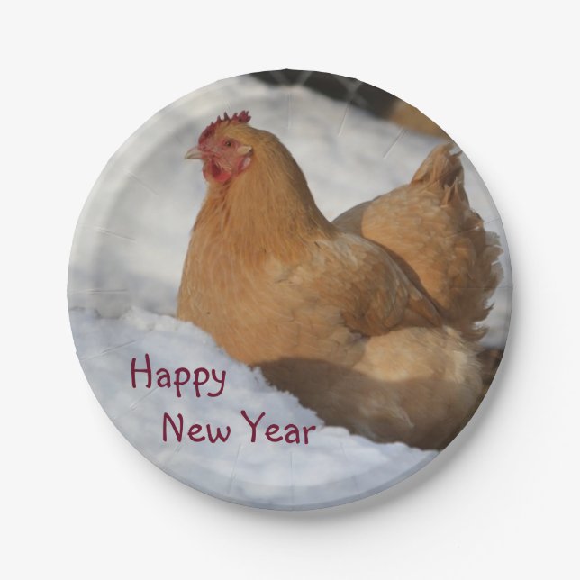 Happy New Year Paper Plate Pappteller (Vorderseite)