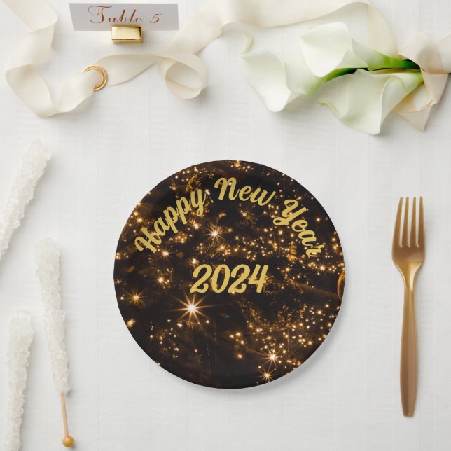 Happy New Year Pappteller (Hochzeit)