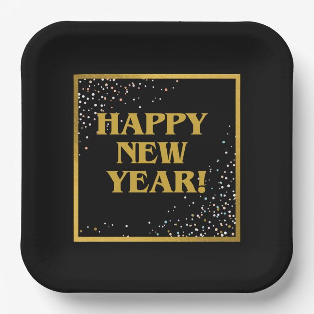 Happy New Year Pappteller (Vorderseite)