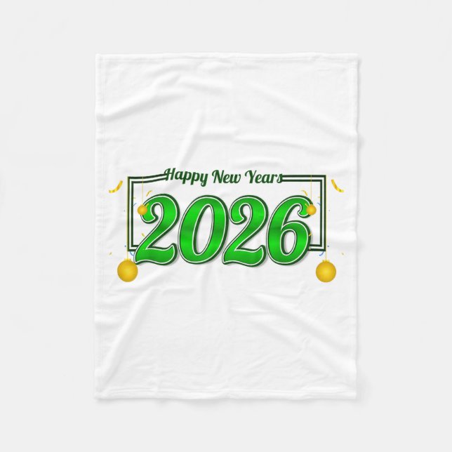 Happy New Year Party 2026 Ballon Family Matching M Fleecedecke (Vorderseite)