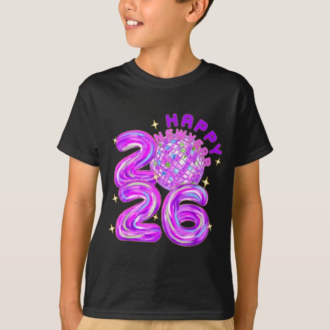 Happy New Year Party 2026 Ballon Family Matching M T-Shirt (Vorderseite)