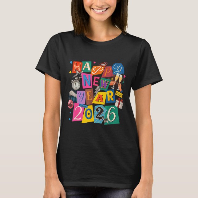Happy New Year Party 2026 Ballon Family Matching M T-Shirt (Vorderseite)
