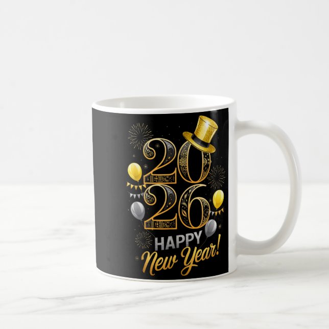 Happy New Year Party 2026 Family Matching Balloon  Kaffeetasse (Rechts)
