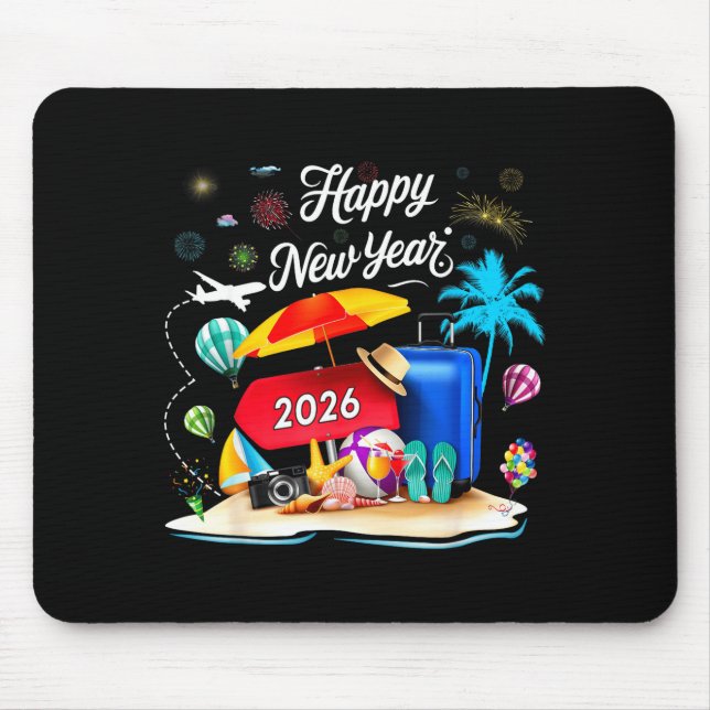 Happy New Year Party 2026 Family Matching Vacation Mousepad (Vorne)