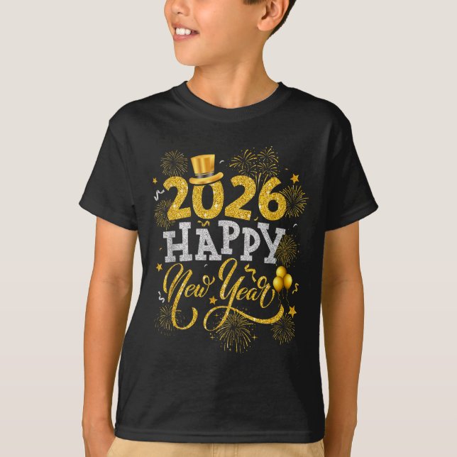 Happy New Year Party 2026 Fireworks Family Matchin T-Shirt (Vorderseite)