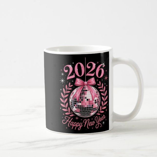 Happy New Year Party 2026 Funny Balloon Family Mat Kaffeetasse (Rechts)