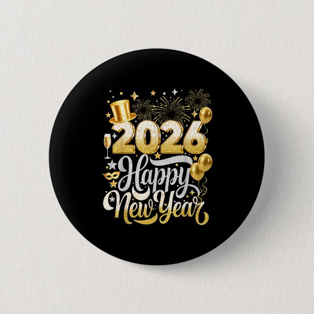 Happy New Year Party 2026 Nye Funny Family Matchin Button (Vorderseite)