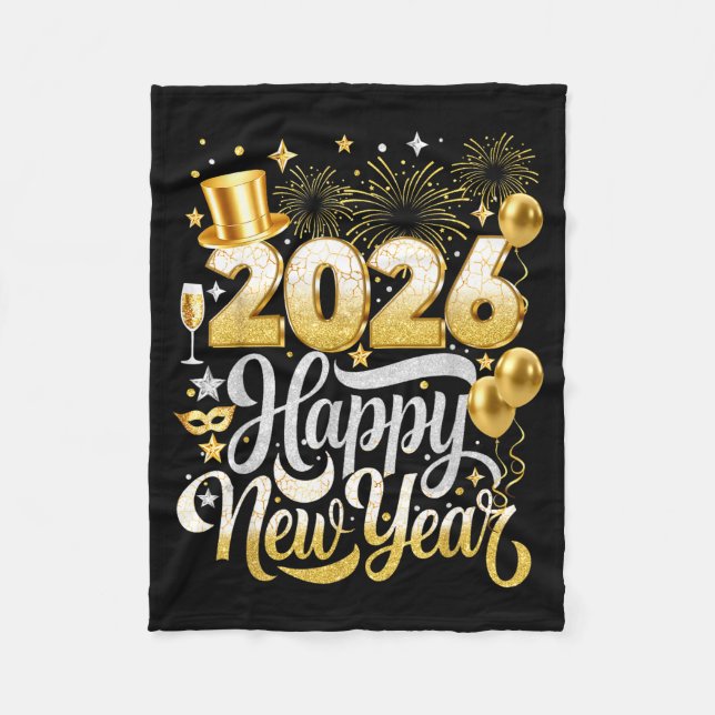 Happy New Year Party 2026 Nye Funny Family Matchin Fleecedecke (Vorderseite)