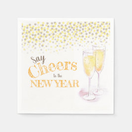Happy New Year Party Champagner-Papier Serviette