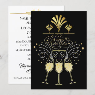 Happy New Year Party Einladung