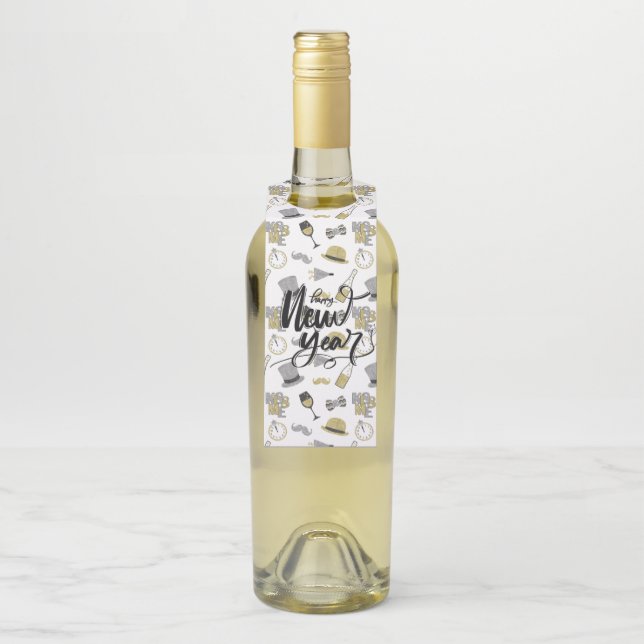 Happy New Year Party Flaschenanhänger (Auf Flasche)