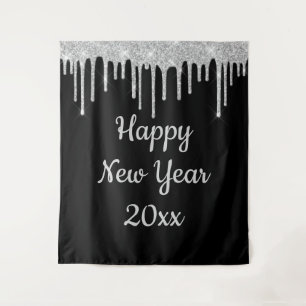 Happy New Year Party Foto Stand Hintergrund 2026 Wandteppich