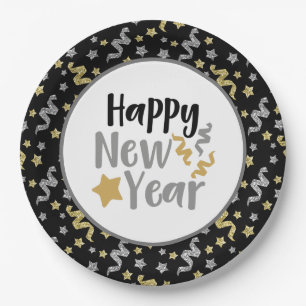 Happy New Year Party Pappteller
