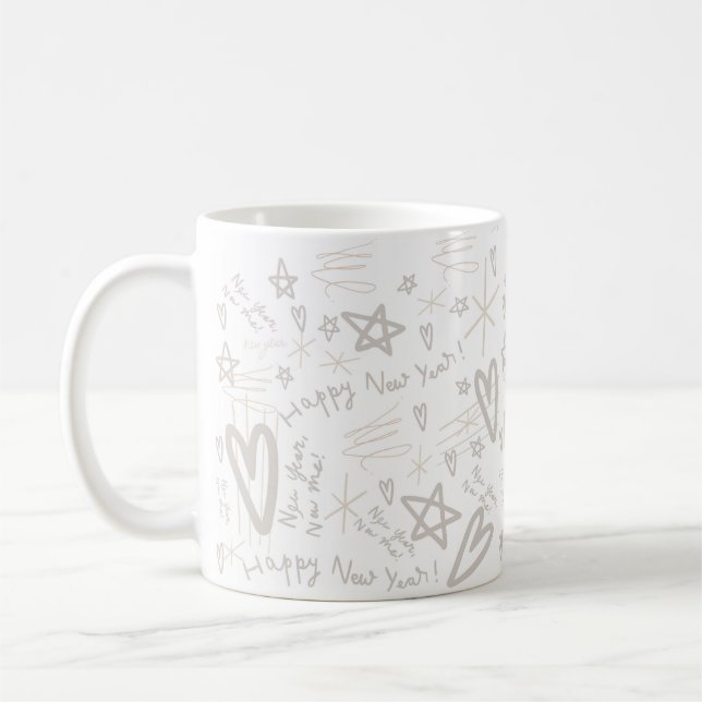 Happy new year pattern kaffeetasse (Links)